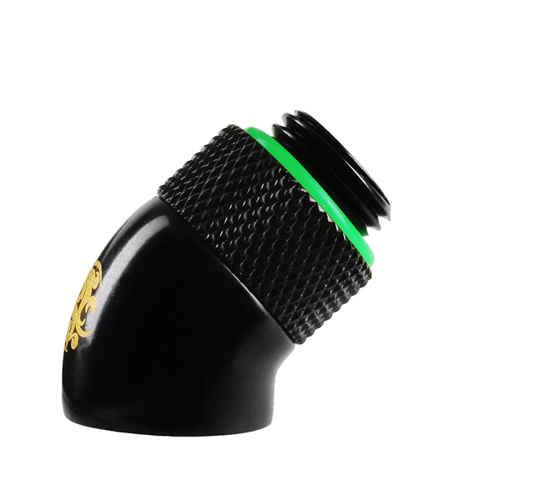 Bitspower Adapter 45 Grad G1/4 Zoll AG auf G1/4 Zoll IG - drehbar, schwarz matt