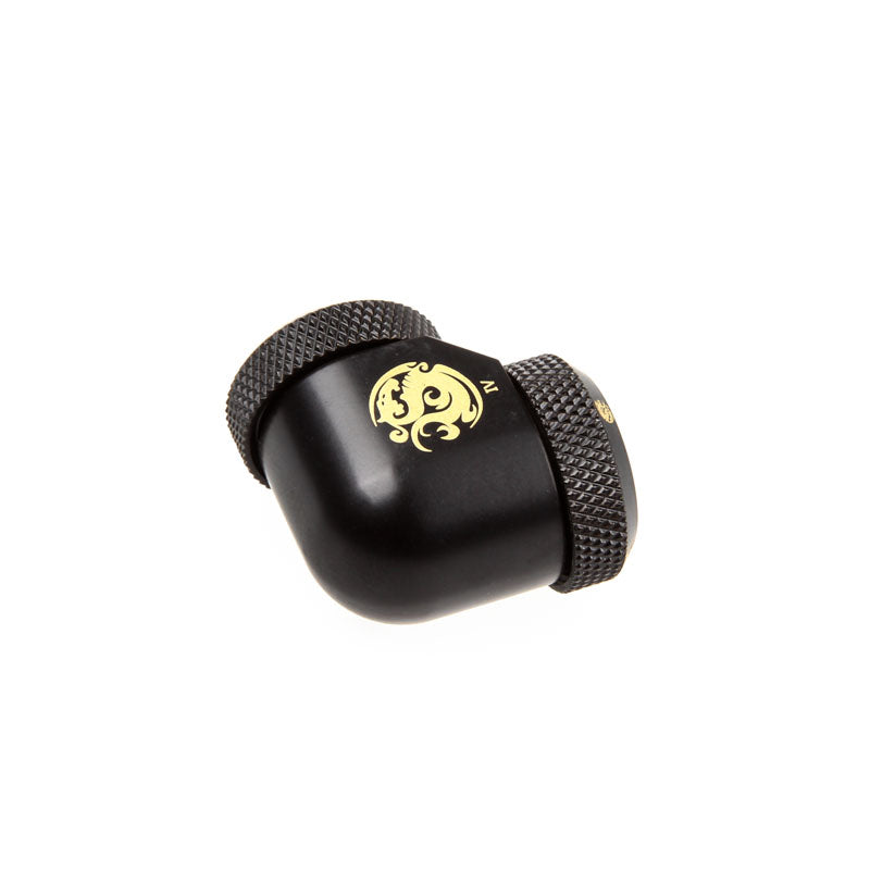 Bitspower Multi-Link Adapter 90 Grad 12mm AD auf 12mm AD Hardtube - carbon schwarz