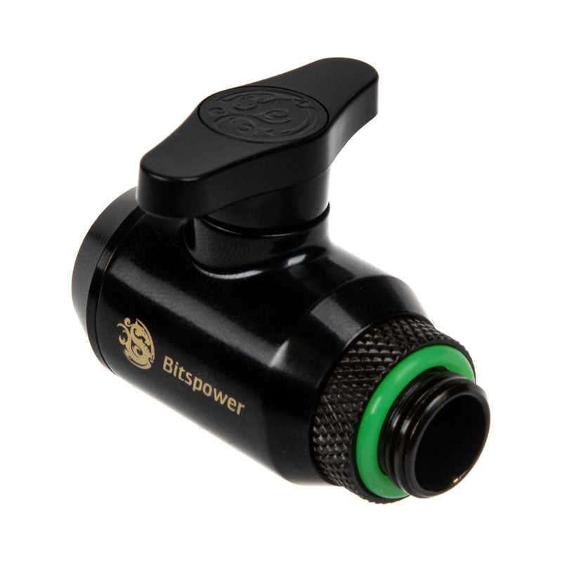 Bitspower Absperrhahn 1x IG 1/4 Zoll & 1x G1/4 Zoll AG, drehbar - matt black