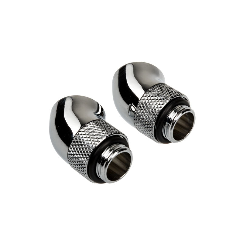 Corsair Hydro X Series Adapter 45 Grad G1/4 Zoll AG auf G1/4 Zoll IG - 2er Pack, drehbar, chrome silber
