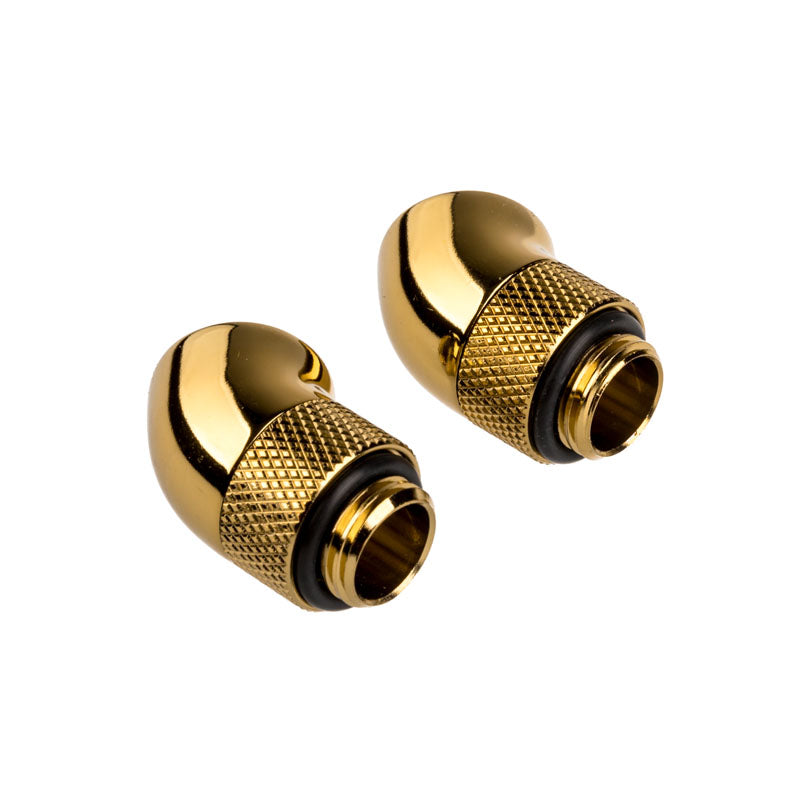 Corsair Hydro X Series Adapter 45 Grad G1/4 Zoll AG auf G1/4 Zoll IG - 2er Pack, drehbar, gold