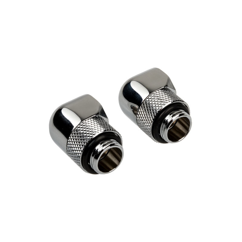Corsair Hydro X Series Adapter 90 Grad G1/4 Zoll AG auf G1/4 Zoll IG - 2er Pack, drehbar, chrome silber