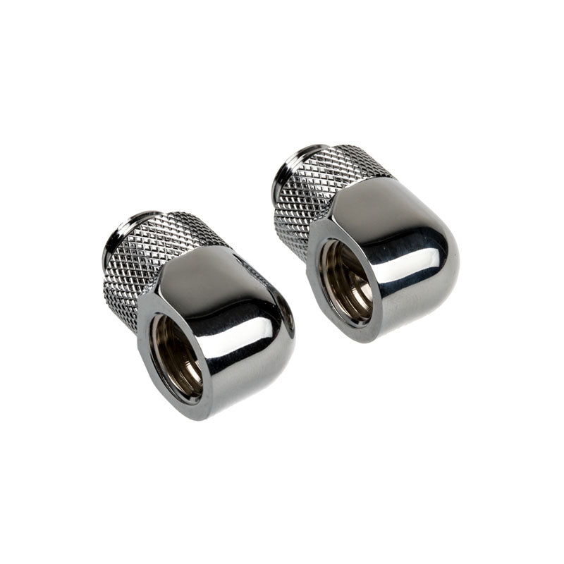 Corsair Hydro X Series Adapter 90 Grad G1/4 Zoll AG auf G1/4 Zoll IG - 2er Pack, drehbar, chrome silber
