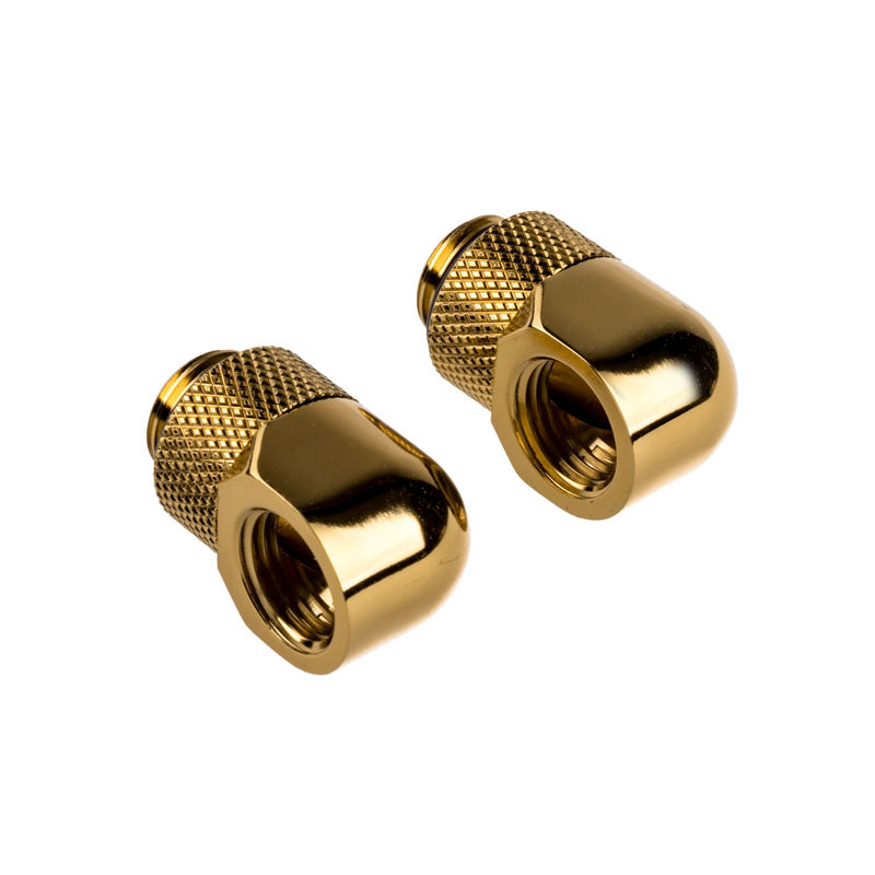 Corsair Hydro X Series Adapter 90 Grad G1/4 Zoll AG auf G1/4 Zoll IG - 2er Pack, drehbar, gold