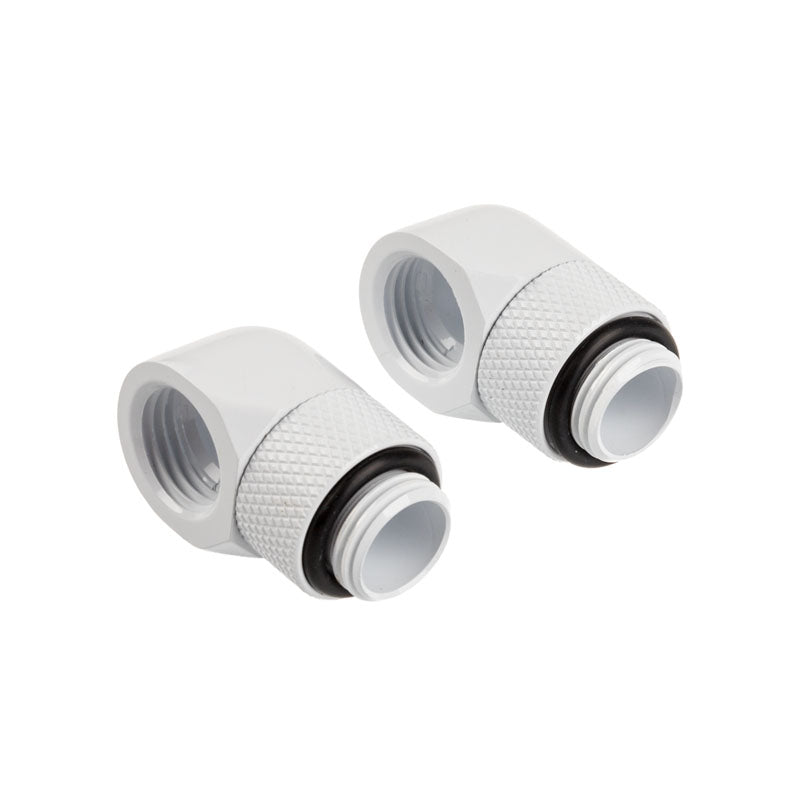 Corsair Hydro X Series Adapter 90 Grad G1/4 Zoll AG auf G1/4 Zoll IG - 2er Pack, drehbar, weiß
