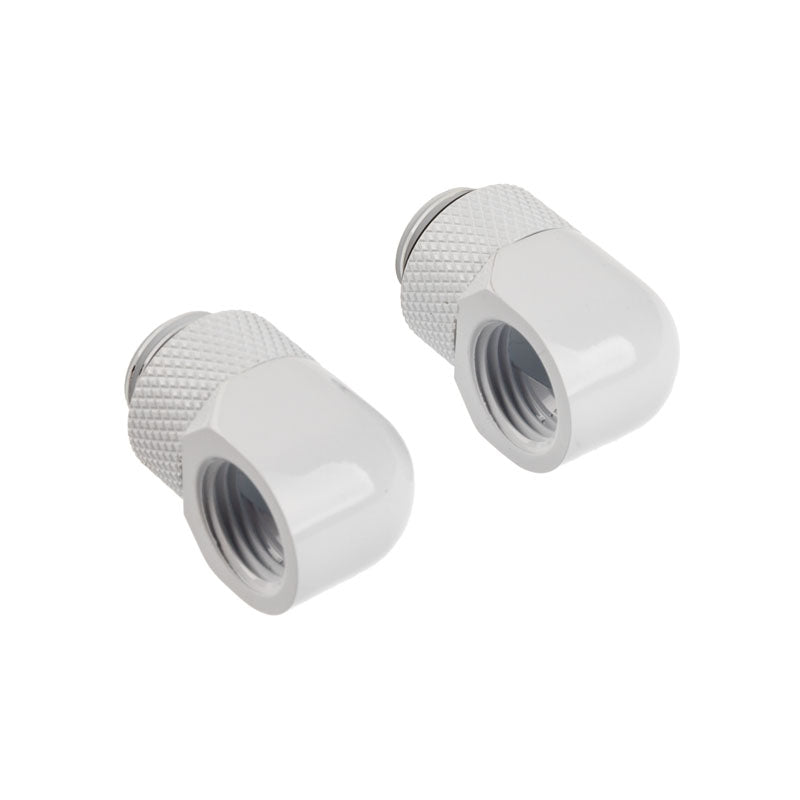 Corsair Hydro X Series Adapter 90 Grad G1/4 Zoll AG auf G1/4 Zoll IG - 2er Pack, drehbar, weiß