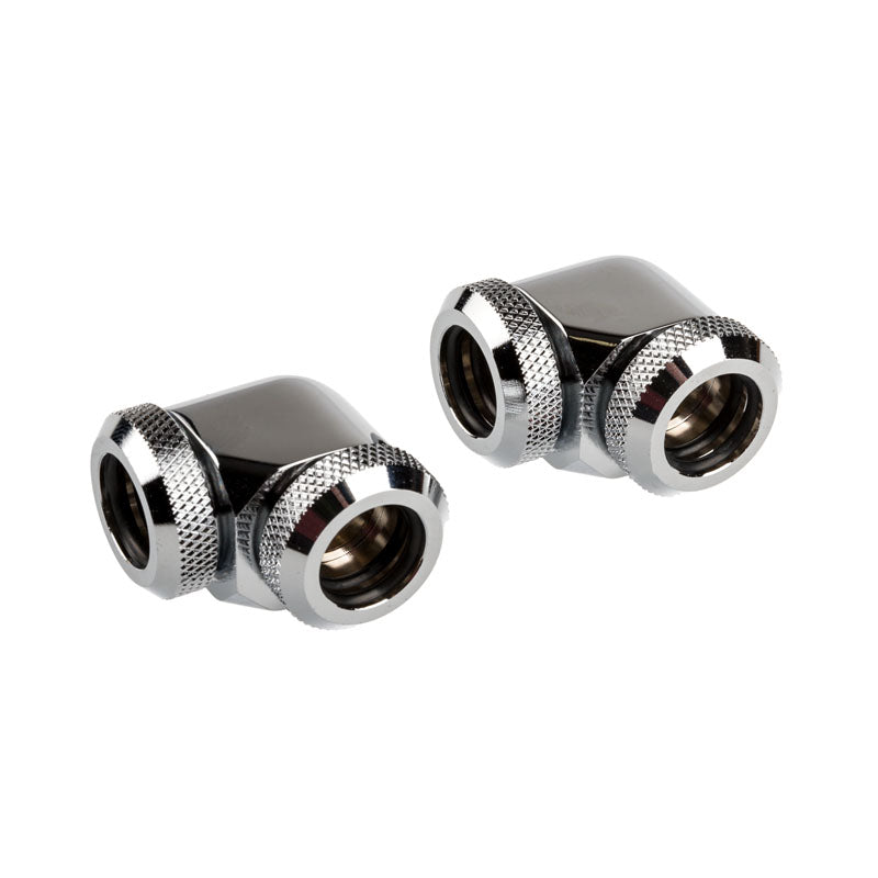 Corsair Hydro X Series XF Hardline Adapter 90 Grad 12mm AD auf 12mm AD Hardtube - 2er Pack, chrome silber
