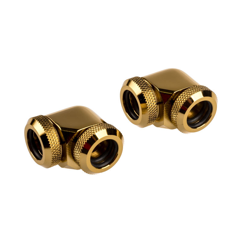 Corsair Hydro X Series XF Hardline Adapter 90 Grad 12mm AD auf 12mm AD Hardtube - 2er Pack, gold