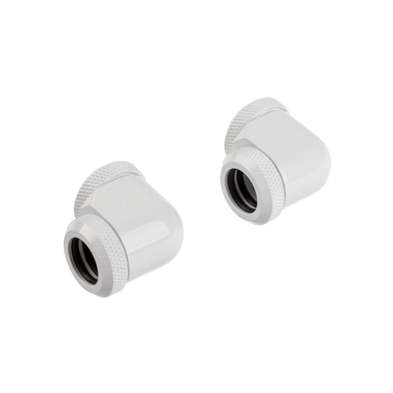 K Corsair Hydro X Series XF Hardline Adapter 90 Grad 12mm AD auf 12mm AD Hardtube - 2er Pack, weiß