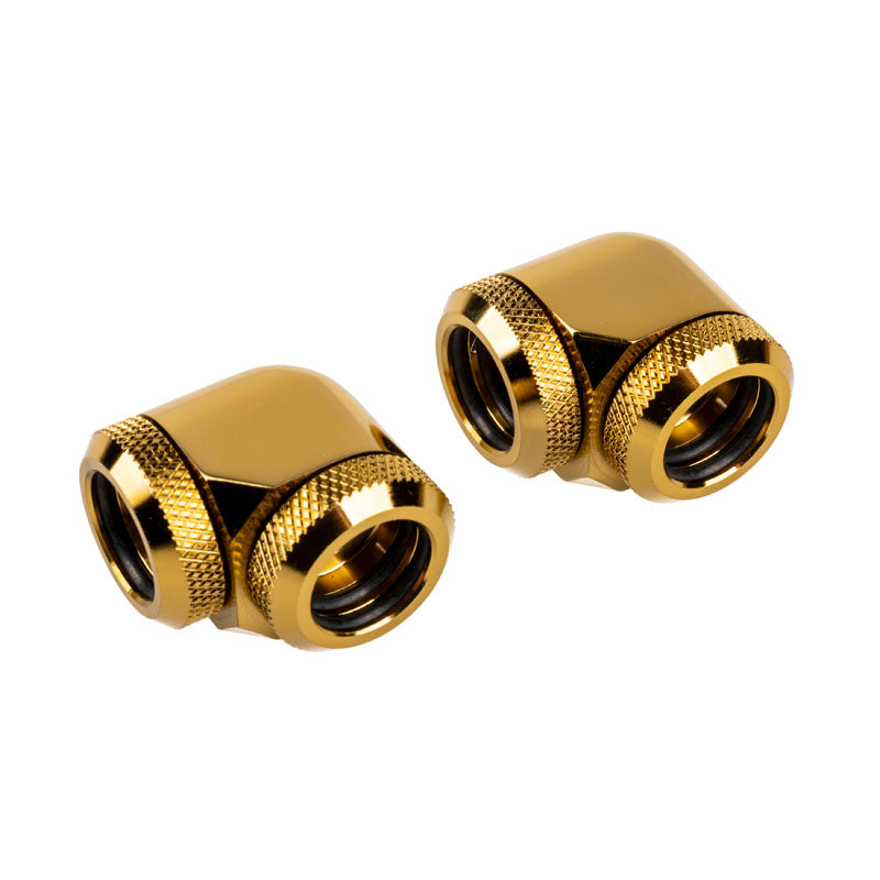 Corsair Hydro X Series XF Hardline Adapter 90 Grad 14mm AD auf 14mm AD Hardtube - 2er Pack, gold
