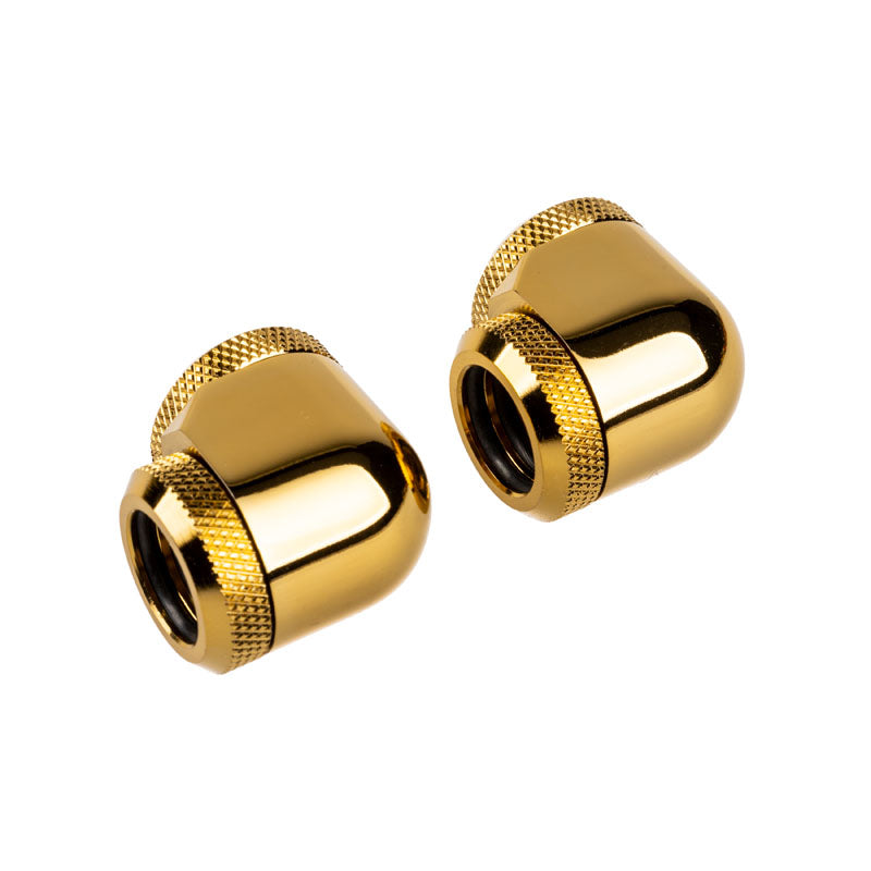Corsair Hydro X Series XF Hardline Adapter 90 Grad 14mm AD auf 14mm AD Hardtube - 2er Pack, gold