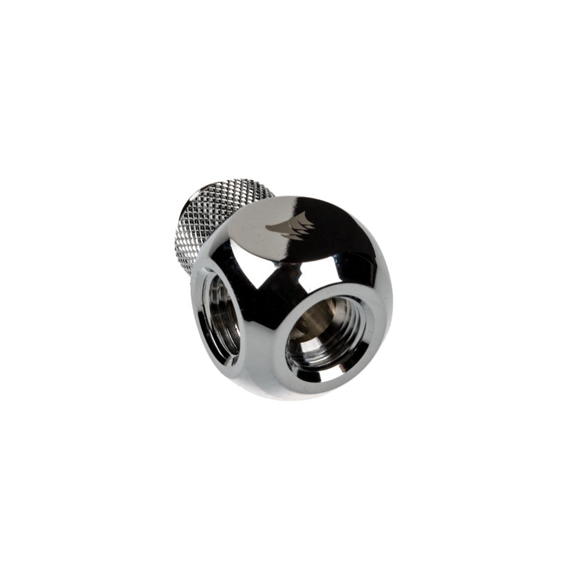 Corsair Hydro X Series XF Adapter Y-Splitter G1/4 Zoll AG auf 2x G1/4 Zoll IG - drehbar, chrome silber