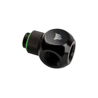 K Corsair Hydro X Series XF Adapter Y-splitter G1/4 Inch Male to 2x G1/4 Inch Female Rotatable Black
