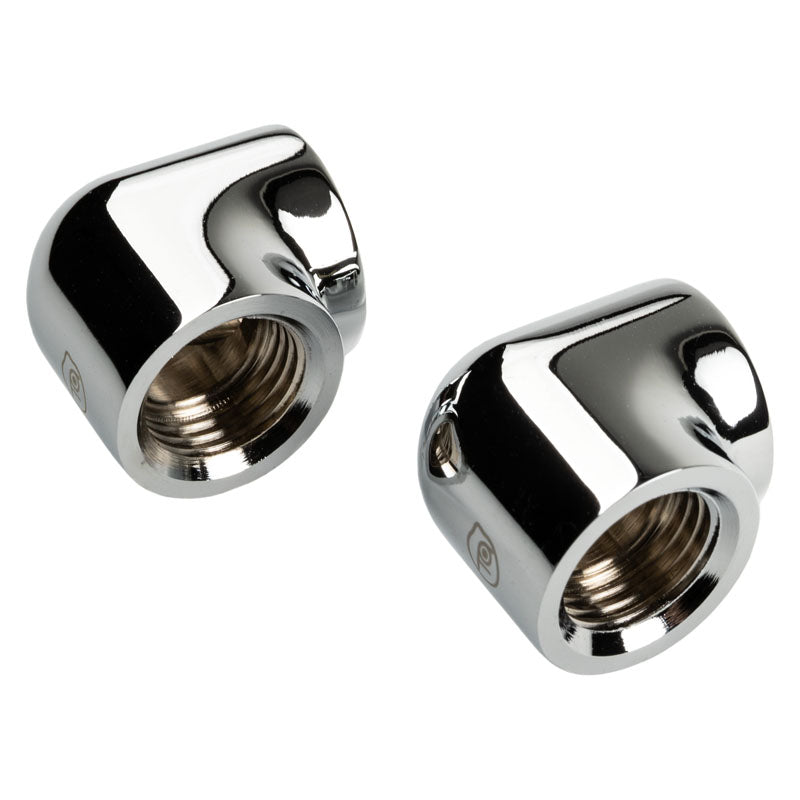 Bitspower Touchaqua Adapter 90 Grad G1/4 Zoll IG auf G1/4 Zoll IG - 2er Pack, silber