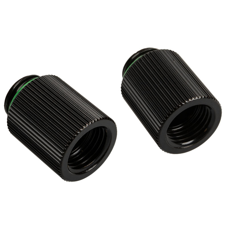 Bitspower Touchaqua Adapter gerade G1/4 Zoll AG auf G1/4 Zoll IG - 2er Pack, 20mm, schwarz