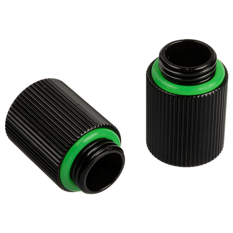 Bitspower Touchaqua Adapter gerade G1/4 Zoll AG auf G1/4 Zoll IG - 2er Pack, 20mm, schwarz
