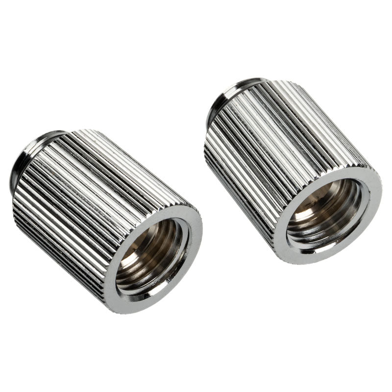 Bitspower Touchaqua Adapter gerade G1/4 Zoll AG auf G1/4 Zoll IG - 2er Pack, 20mm, silber