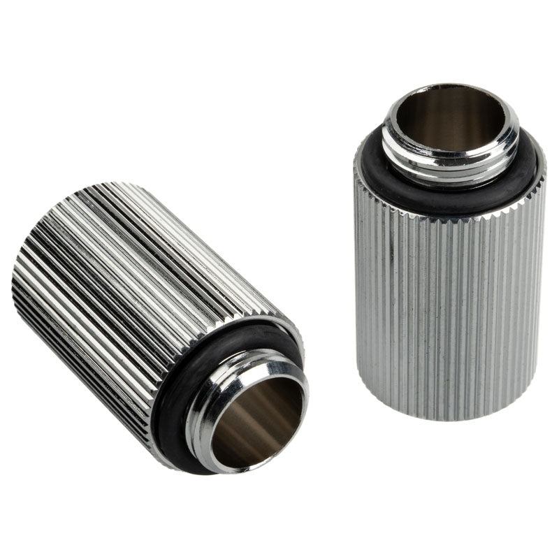 Bitspower Touchaqua Adapter gerade G1/4 Zoll AG auf G1/4 Zoll IG - 2er Pack, 25mm, silber