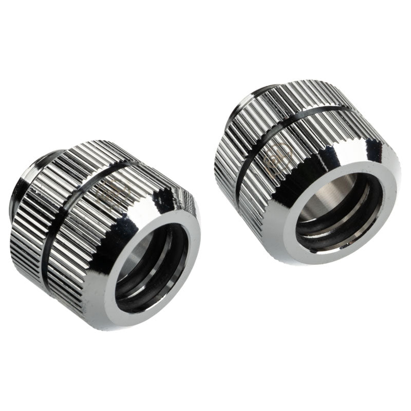 Bitspower Touchaqua Link Adapter Female G1/4 Zoll AG auf Link Tube verstellbar 16-22mm - 2er-Pack, silber