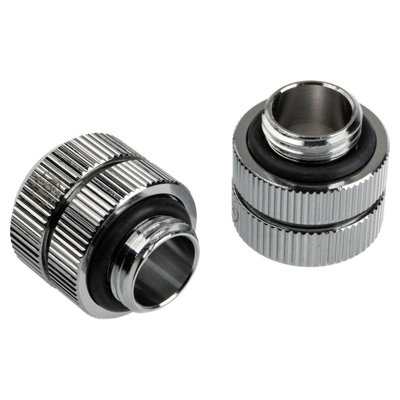 Bitspower Touchaqua Link Adapter Female G1/4 Zoll AG auf Link Tube verstellbar 16-22mm - 2er-Pack, silber