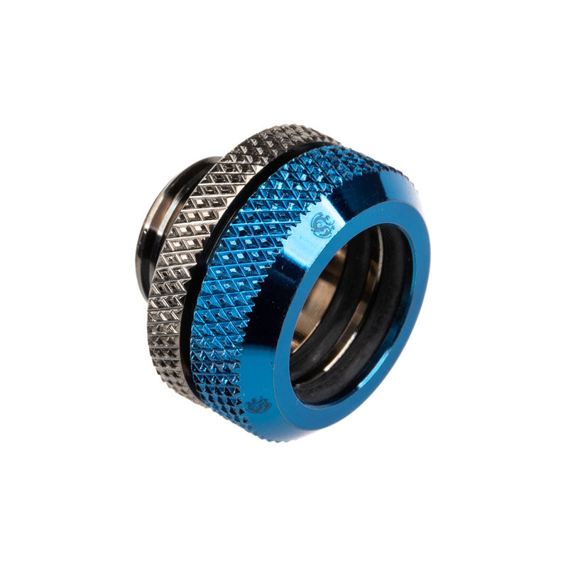 Bitspower Multi-Link Adapter Anschluss gerade G1/4 Zoll AG auf 14mm AD Hardtube - schwarz glänzend/blau