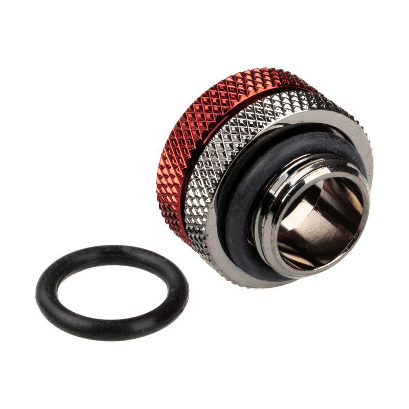 Bitspower Multi-Link Adapter Anschluss gerade G1/4 Zoll AG auf 12mm AD Hardtube - schwarz glänzend/rot