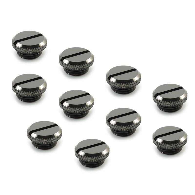 XSPC Verschlussstopfen V2 G1/4 Zoll AG - 10er Pack, schwarz chrome