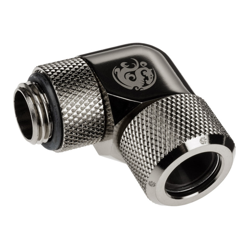 Bitspower Advanced Multi-Link Adapter Anschluss 90 Grad G1/4 Zoll AG auf 12mm AD Hardtube - drehbar, schwarz