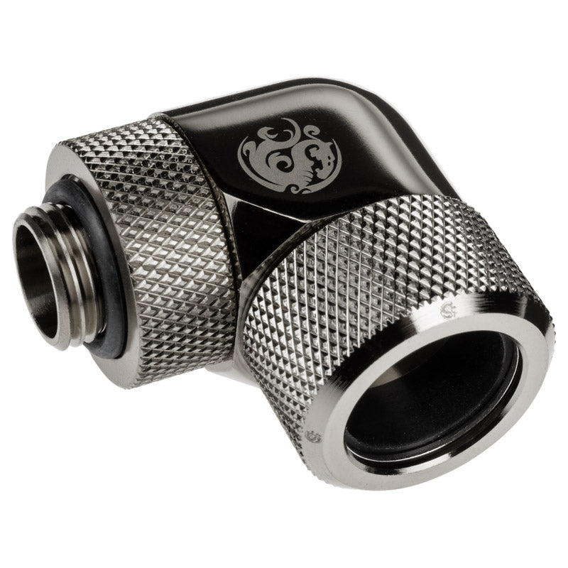 Bitspower Advanced Multi-Link Adapter Anschluss 90 Grad G1/4 Zoll AG auf 16mm AD Hardtube - drehbar, schwarz