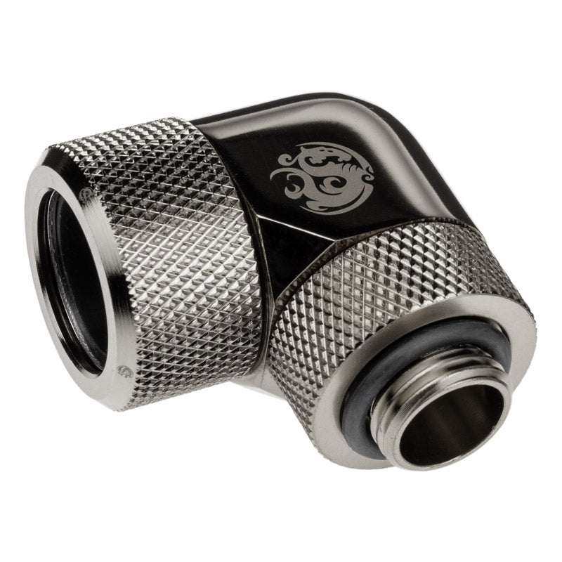Bitspower Advanced Multi-Link Adapter Anschluss 90 Grad G1/4 Zoll AG auf 16mm AD Hardtube - drehbar, schwarz