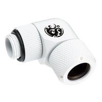 Bitspower Advanced Multi-Link Adapter Anschluss 90 Grad G1/4 Zoll AG auf 12mm AD Hardtube - drehbar, weiß