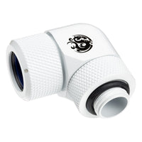 Bitspower Advanced Multi-Link Adapter Anschluss 90 Grad G1/4 Zoll AG auf 14mm AD Hardtube - drehbar, weiß