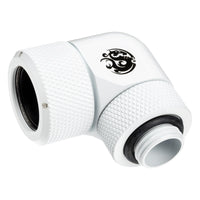 Bitspower Advanced Multi-Link Adapter Anschluss 90 Grad G1/4 Zoll AG auf 16mm AD Hardtube - drehbar, weiß