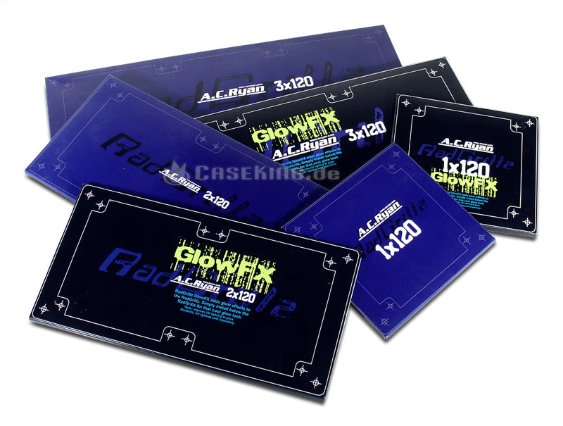 AC Ryan RadGrillz Stripes 3x120mm - Acryl UVBlue