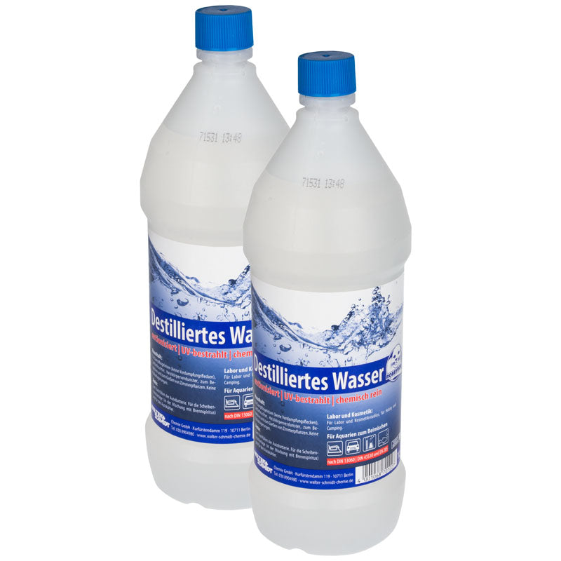Destilliertes Wasser (DIN 13060, DIN 43530 & EN 285) - 2x 1 Liter