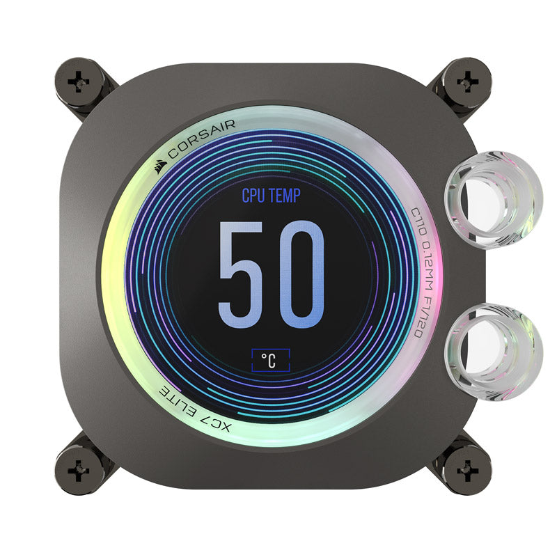 Corsair Hydro X Series XC7 RGB Elite LCD CPU Wasserblock LGA 1700/1851, AM4 / AM5 - schwarz