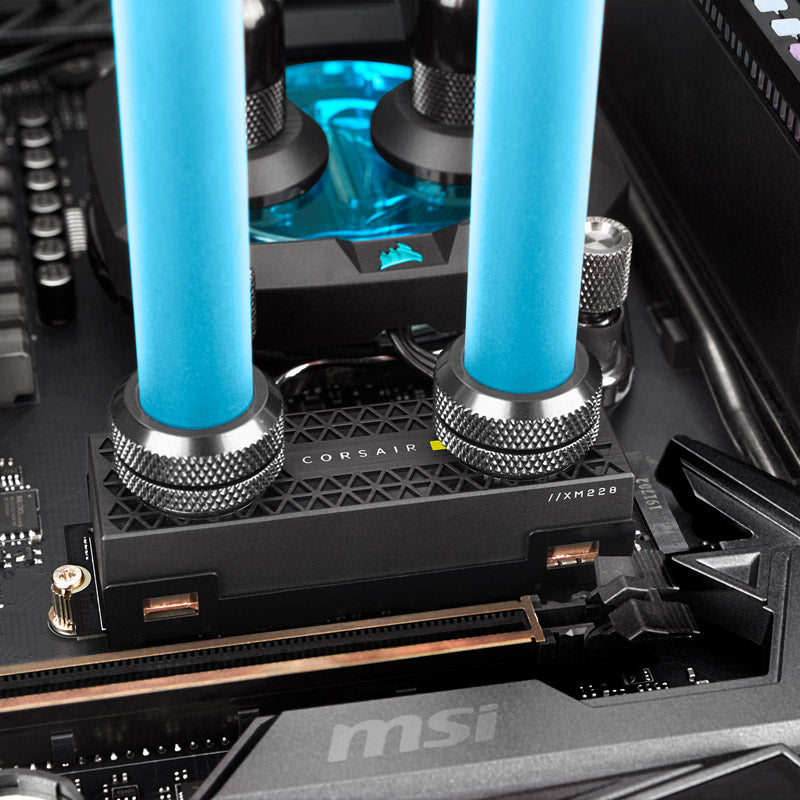 K Corsair Hydro X Series XM2 Bloc de refroidissement liquide M.2 SSD (2280)