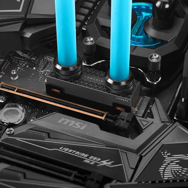 K Corsair Hydro X Series XM2 Bloc de refroidissement liquide M.2 SSD (2280)