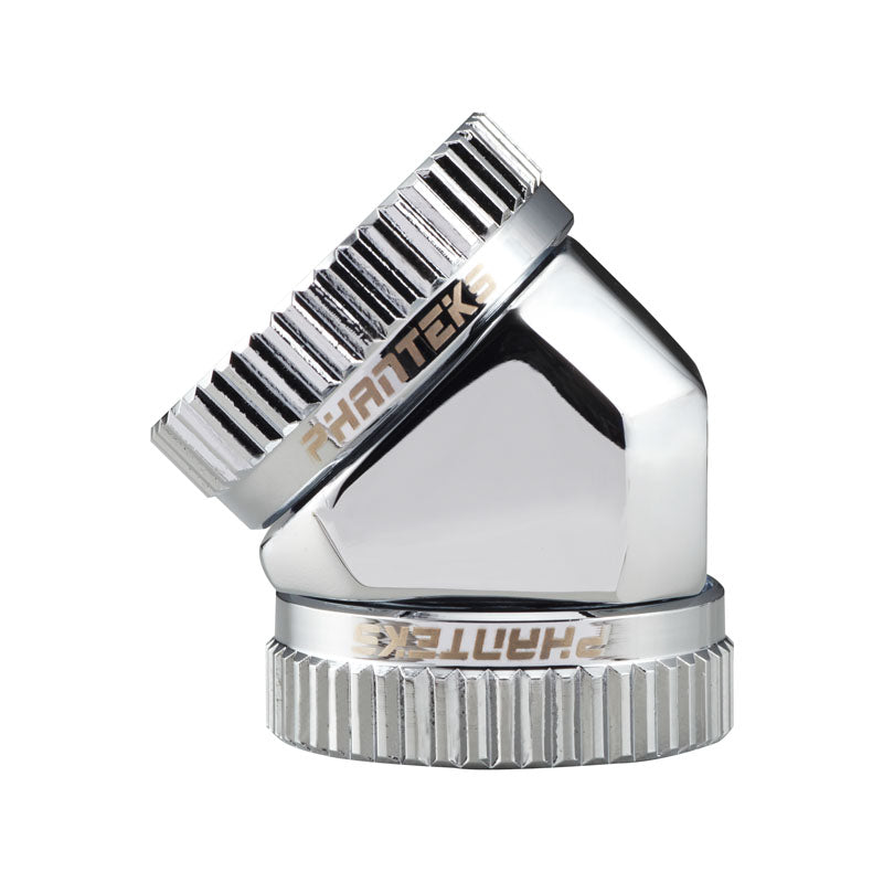 PHANTEKS Glacier Adapter 45 Grad 16mm AD auf 16mm AD Hardtube, chrome silber