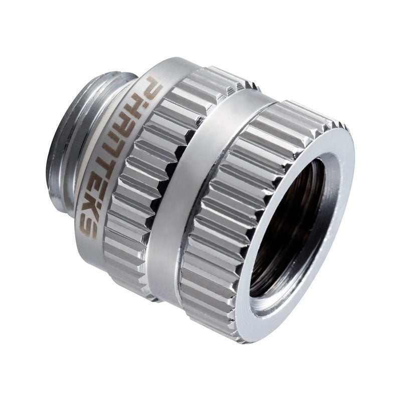 Phanteks Glacier M-F Rotary Adapter Straight G1/4 Inch Male to G1/4 Inch Female, Chrome Silver
