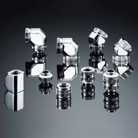 Phanteks Glacier M-F Rotary Adapter Straight G1/4 Inch Male to G1/4 Inch Female, Chrome Silver