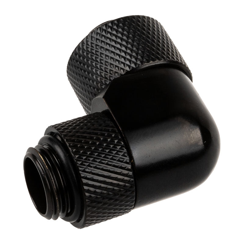 Alphacool Eiszapfen Anschluss 90 Grad G1/4 Zoll AG auf 13/10mm - drehbar, schwarz