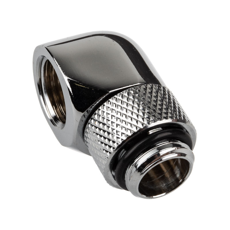Alphacool Eiszapfen Adapter 90 Grad G1/4 Zoll AG auf G1/4 Zoll IG - drehbar, chrome silber