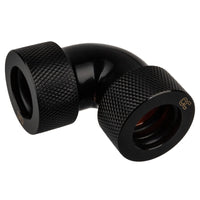 Alphacool HT Adapter 90 Grad 16mm AD auf 16mm AD Hardtube - gerändelt, schwarz