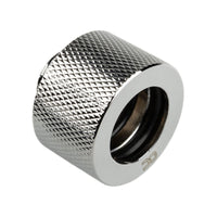 Alphacool HT Anschluss gerade G1/4 Zoll AG auf 16mm AD Hardtube - gerändelt, silber glänzend