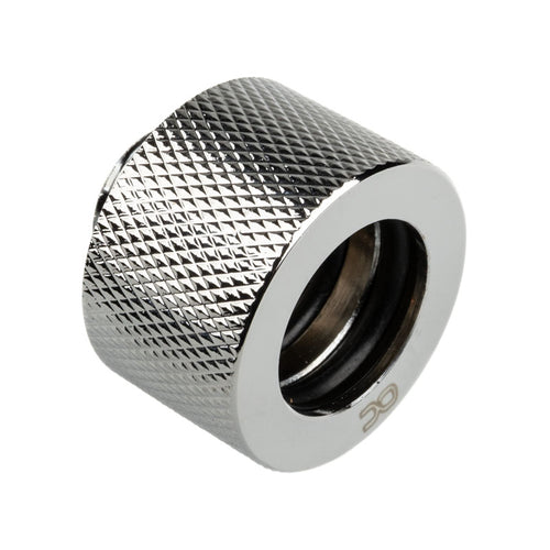 Alphacool HT Anschluss gerade G1/4 Zoll AG auf 16mm AD Hardtube gerändelt, silber glänzend