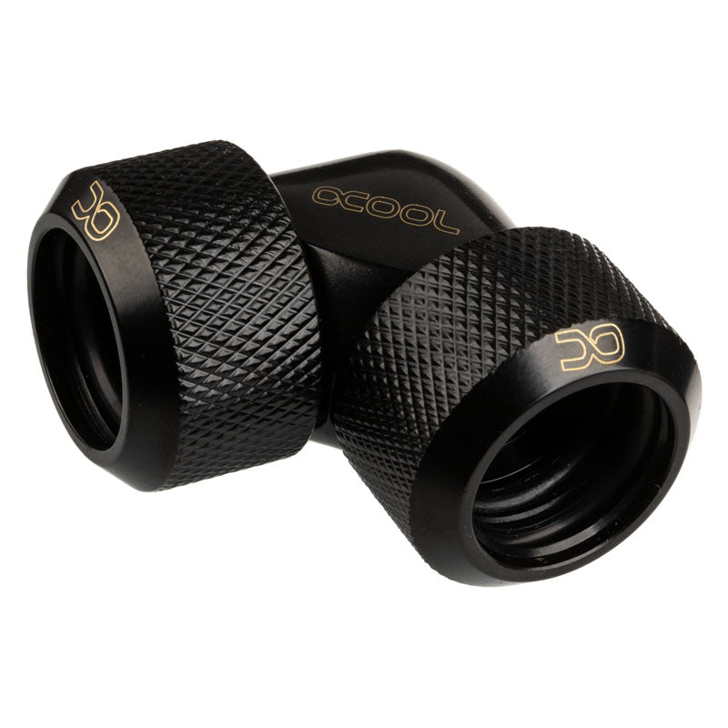 Alphacool Eiszapfen Adapter 90 Grad 16mm AD auf 16mm AD Hardtube - schwarz