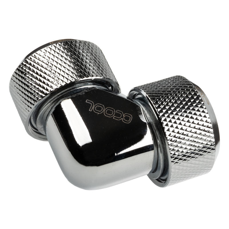 Alphacool Eiszapfen Adapter 90 Grad 16mm AD auf 16mm AD Hardtube - silber glänzend