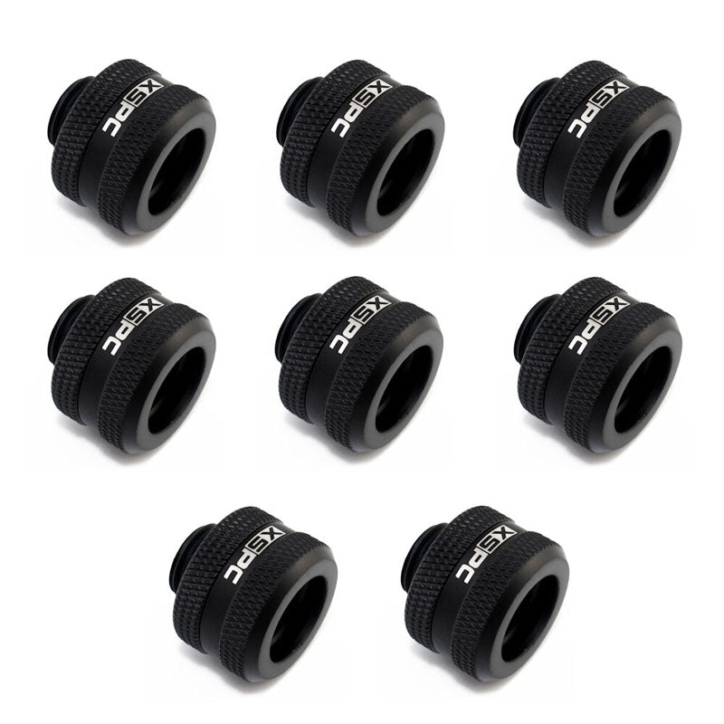XSPC Anschluss G1/4" auf 14mm Hardtube, schwarz matt - 8 Stück