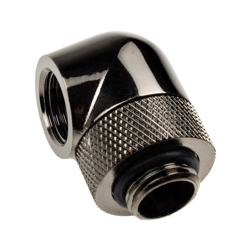 XSPC Adapter 90 Grad G1/4 Zoll AG auf G1/4 Zoll IG - drehbar, schwarz chrome, 4er-Pack